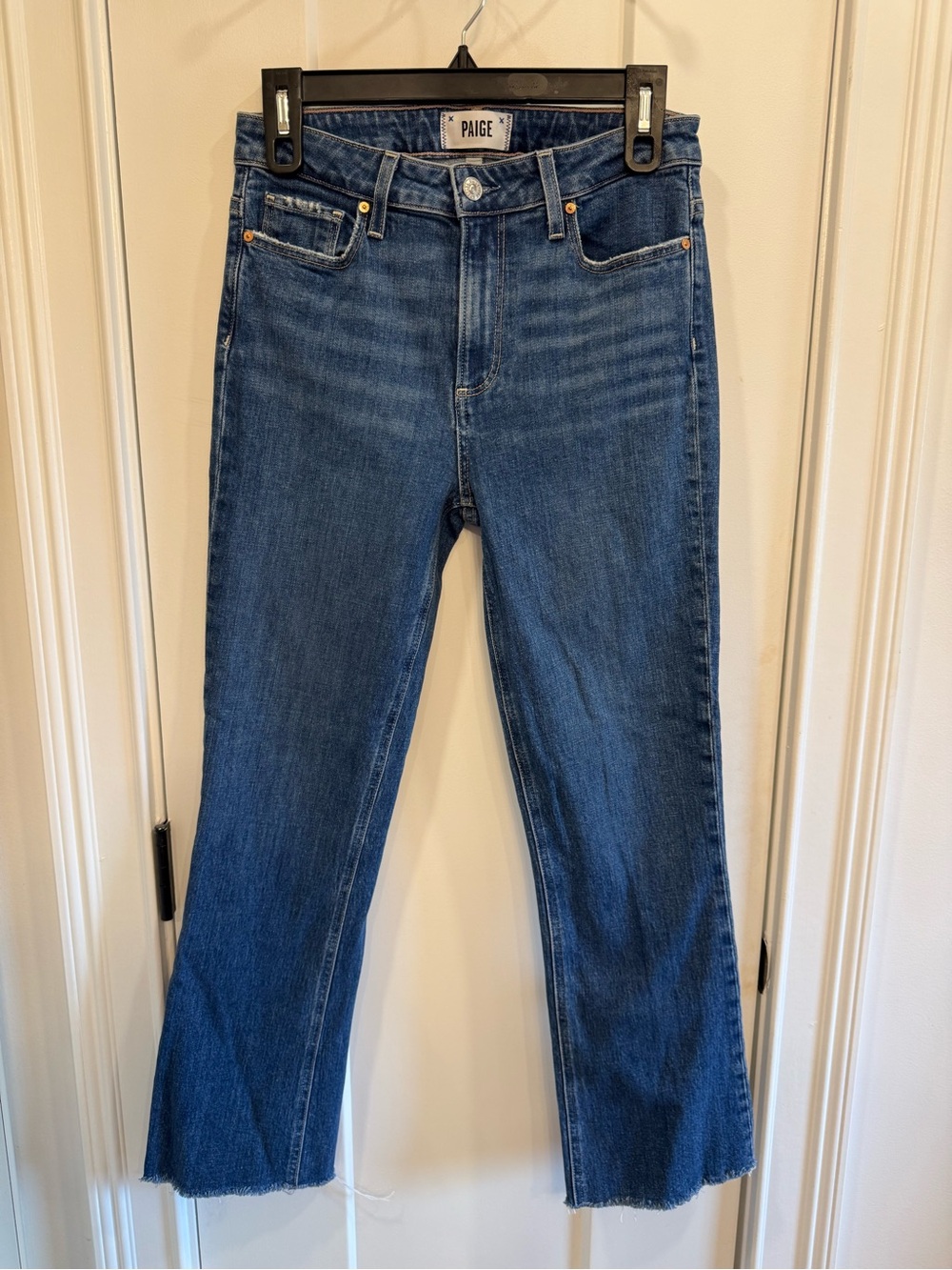 PAIGE Straight-Leg Jeans with Raw Hem